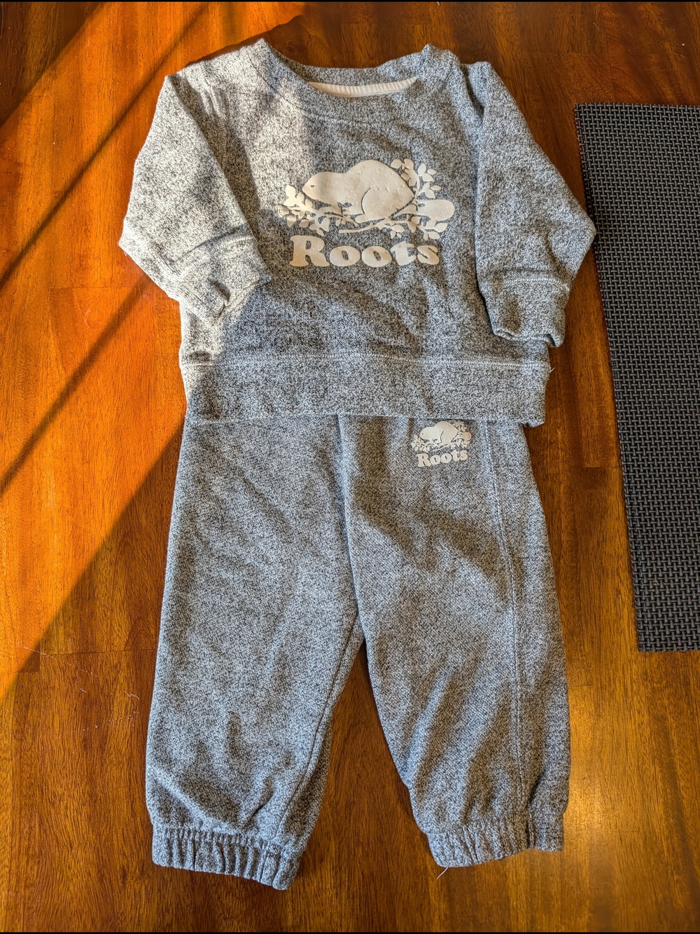 Roots Baby Grey Heather Sweatshirt & Jogger Set
